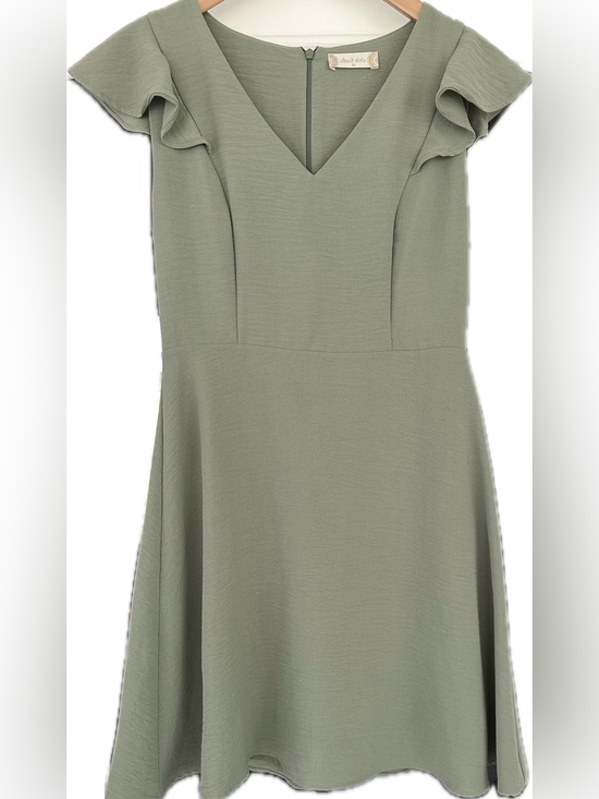 Altar'd State Dresses & Skirts - Altar'd State Sage Green V-Neck Flutter Sleeve Mini Dress